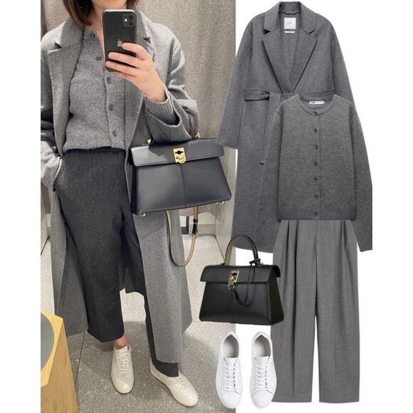 Max Studio 2 Ply Cashmere Shawl Collar Cardigan Soft Gray Quiet Luxury Fall NEW - Picture 4 of 12